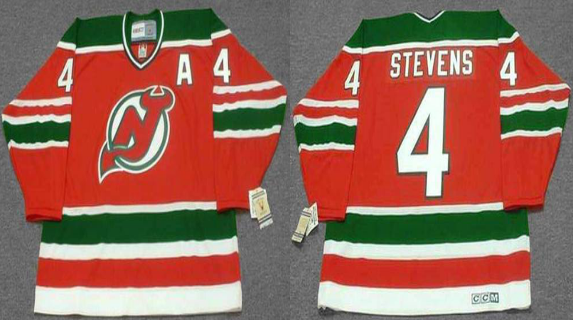 2019 Men New Jersey Devils 4 Stevens red CCM NHL jerseys